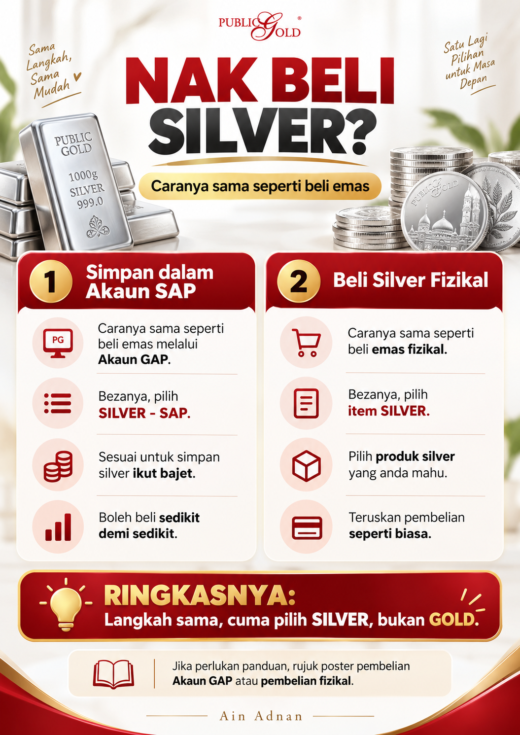 Cara beli silver: SAP atau fizikal — panduan Ain Adnan
